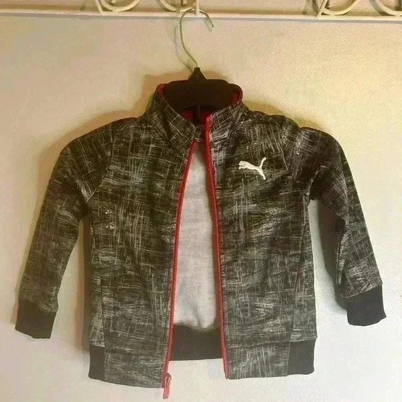 Puma Full Red Zip Grey 18M Toddler Boys Track Suit Jacket NWOT - Picture 2 of 7